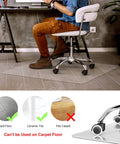 Clear Chair Mat For Hard Floors 30x48 Inch, Transparent Office Floor Protector With Anti Slip Underside on wood floor