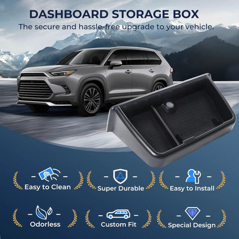 Toyota Grand Highlander Dash Storage Tray Behind Screen Center Console Organizer Black Keeps Your Cabin Tidy