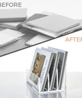Clear Acrylic 3 Compartment Mail Holder And Desk Organizer For Bills Documents And Notebooks Vertical Letter Sorter