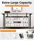 38 Inch Under Desk Cable Management Tray With Clamp And Screw Mount No Drill Setup for office and home, showing organized wires.