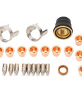 Senecesli 24 Piece Plasma Cutting Torch Tip Kit With Universal Fit For PT60 PTM60 IPT60 And PT40 Sets includes brass and zinc parts.