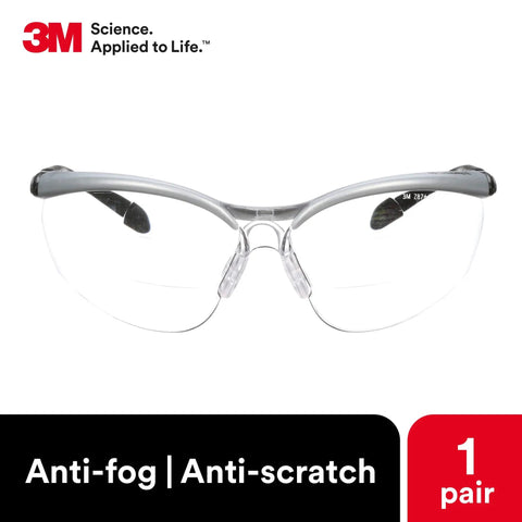 Pro Grade All Day Comfort Safety Glasses With Built In Magnifiers Plus 1.5 Reading Aid Dual Readers For Close Work ANSI Z87 front view