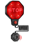Adjustable Garage Parking Sensor With LED Display Black No Guesswork Parking Ultrasonic Distance Meter From 6 Inches To 6 Feet For Pinpoint Parking, Easy Setup With Adhesive Or Anchors, Great For Compact Cars, SUVs, And Trucks. Black octagonal stop light with sensor and coiled cable