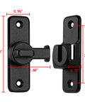 Matte Black 90 And 180 Degree Barn Door Latch Lock, Zinc Alloy Flip Latch For Cabinets, Bathrooms, Barns, Windows, Small Pet Cages