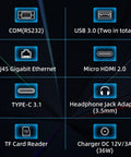 Killer Performance 10.1 Inch Rugged Tablet Built Like A Tank For Rough Jobsites Featuring Intel Celeron J4105 Chipset Windows 11 Pro 8GB Ram 128 GB Waterproof Design ports and features overview