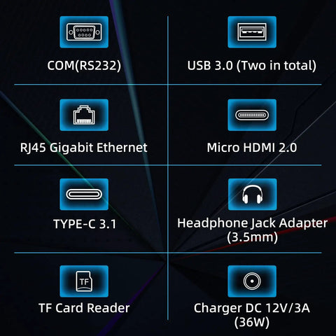 Killer Performance 10.1 Inch Rugged Tablet Built Like A Tank For Rough Jobsites Featuring Intel Celeron J4105 Chipset Windows 11 Pro 8GB Ram 128 GB Waterproof Design ports and features overview