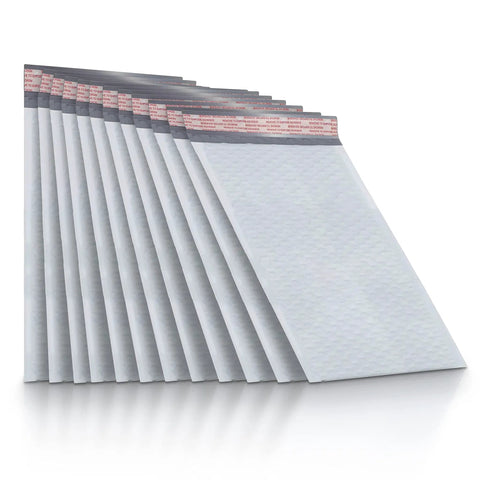 Stack of Bulk 250 Pack Self Seal Bubble Mailers, 6x10 Inch Poly Padded Envelopes With Tape, Lightweight Shipping Bags, USA Made