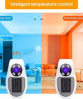 Compact 450W Mini Space Heater With Temperature Detection Remote Control Wall Outlet Plug And Play Adjustable Thermostat LED