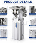 Heavy Duty 90 Degree Flip Pneumatic Cylinder Rotary Actuator For Injection Molding Manipulators And Automated Pick And Place Systems Built Tough Straight Up Reliable Plug And Play Ready with aluminum alloy body and rotary hinge.