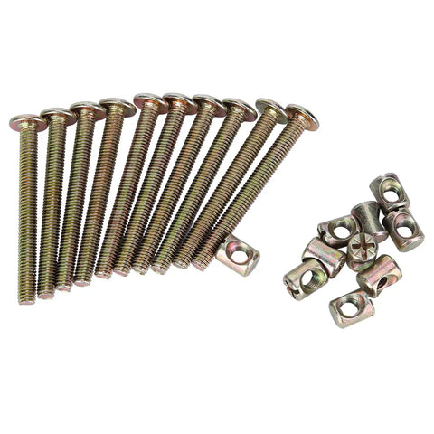 Tough As Nails M6 X 80Mm Wood Bed Bolts Replacement Kit, beefy carbon steel hex socket head cap screws and connectors.