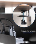 No Drill Clamp On 17 Inch Power Strip Tray under desk with clamp design