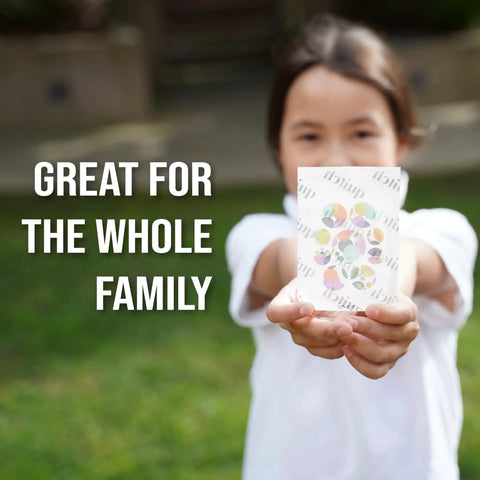 Child holding Mosquito Bite Relief Patch For Kids With Aloe And Witch Hazel Fast Itch Relief Hydrocolloid Insect Bite Treatment