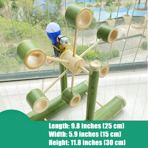 Hands On Hydroelectric Generator Kit With Natural Bamboo Construction Easy Assembly Safe 6V Output Water Power Model For Lab And Physics Projects Eco Friendly And Safe Energy Science Experiment, bamboo wheel 25 cm