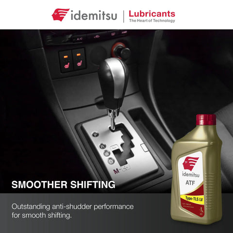 Gear shift with ATF Type TLS LV WS Automatic Transmission Fluid For Toyota Lexus Scion One Quart bottle visible