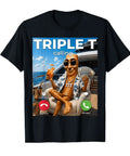 Black Luxury Yacht Vibe T Shirt With Cash Flexin Energy For Streetwear Heads, graphic of cartoon character on a yacht.