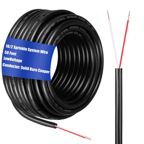 Pro Grade Heavy Duty Sprinkler System Wire 18 Gauge Irrigation Wire With UV Resistant PVC Jacket Sprinkler Cable 50 Ft