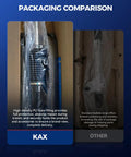 Packaging comparison of hydraulic power steering rack and pinion for Honda Pilot 2009 to 2015 showing secure KAX box.