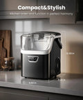 No Sweat Countertop Nugget Ice Maker Grinds Out 35 Pounds Of Smooth Crushed Pebble Ice Daily With Lightning Fast Five Minute Batches and A Roomy Built In Water Reservoir on kitchen counter.