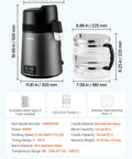 Smooth Sippin Water Distiller With Built Tough Stainless Core And Crystal Clear Glass Pot, 900W, 8 gal daily, black and clear.