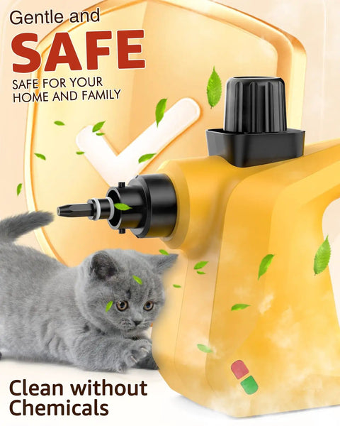 Heavy Duty Handheld Steam Cleaner That Cracks Down On Stubborn Grease And Grime Without Breaking A Sweat Fast Heat with a kitten.