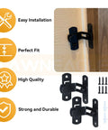 2 Pack 90 Degree Flip Sliding Barn Door Lock for barn doors and cabinets with installation guide and hardware