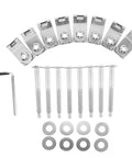 Heavy Duty Stainless Steel Truck Hardware Kit With Bolts Nuts And Washers For Chassis, Boosting Towing Strength And Load Capacity, Bed And Frame Fasteners Set For Tough Hauls, stainless parts laid out
