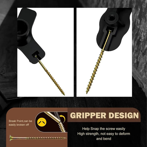 Hardwood Floor Squeak Fix Kit With Squeak No More Tech, Includes 5 Tools And 50 Notched Screws, Gripper design detail