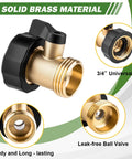 Solid Brass Garden Hose Shut Off Valve Three Quarter Inch Connector Heavy Duty Water Hose Stopper With Easy Turn Handle Two Pack Includes Four Extra Rubber Washers For Leak Free Control, 3/4-inch brass valve