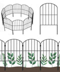 Arched Decorative Garden Fence Panels 10 Pack, 10ft Long By 24in High, Rustproof Metal Wire Border for Dogs and Pets installed view