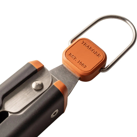 Close-up of locking mechanism on 16.5 Inch Stainless Steel BBQ Tongs With Locking Mechanism Dishwasher Safe Serrated Edges For A Solid Grip Hanging Loop Long Handle Grill Tool For Easy Flips And Safe Gripping At The Grill
