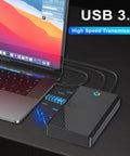 14TB Retro Gaming External Hard Drive Preloaded With 98,000 Games Plug And Play For Seven Classic Systems 9,800 3D Titles And Over 1,000 High End PC Games USB 3.1 Portable Drive For Windows PCs 7 8 10 11, shown with MacBook Pro USB 3.1 high speed transmission
