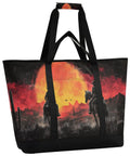 All Day Chill Insulated Cooler Tote With Leak Proof Seal Large Capacity design with horse riders and sunset scene
