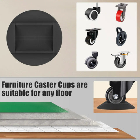 Eight Pack Silicone Caster Cups For Furniture Stoppers Floor Safe Wheel Protectors For Sofas Beds And Chairs Prevent Scratches On All Floor Types No Slip Odorless Durable Solid Design Fits Most Casters