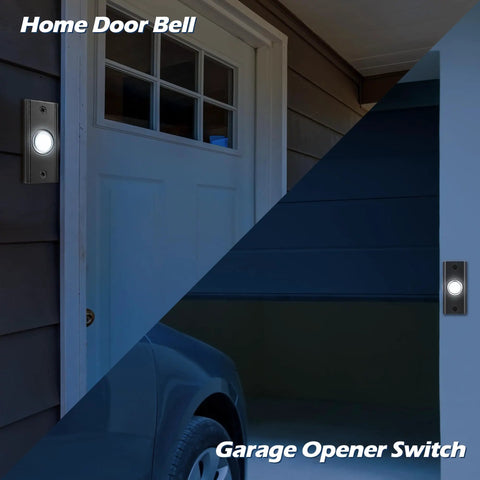 Lighted Metal Door Bell Push Button For Home And Garage Vintage Style LED Door Bell Button Wall Mounted Door Bell Switch With Night Light Easy Install Black installed