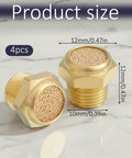 Pneumatic Sintered Brass Breather Filter And Exhaust Muffler Kit 1/8 NPT Bronze Vent shown with size dimensions