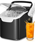 Countertop Ice Maker Machine With Quick Ice 8 Cubes In 6 Minutes 26.5 Lbs Per Day Self Cleaning Two Ice Sizes Ultra Quiet Black For Home