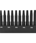 Go To 10 Piece Double Square Bit Set With 8 Spline 2 Inch Bits And Storage Holder Heavy Duty S2 Steel With Manganese Phosphate Finish