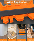 10 Inch Contour Gauge Duplicator with Lock showing orange ABS body, black metal lock, used in flooring, carpet cutting, and woodworking.