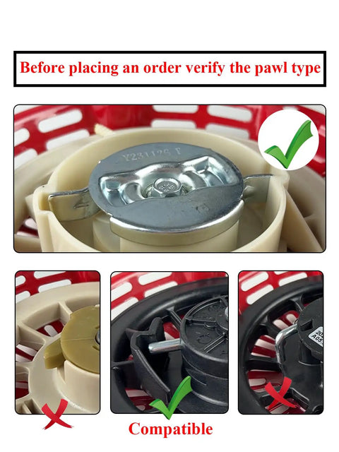 Recoil Pull Start Starter For Generator Replacement Heavy Duty Plug And Play Fits Champion Pulsar Predator 46598, verify pawl type