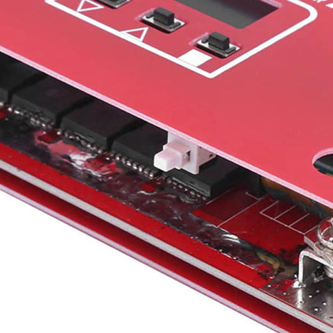 Close-up of circuit board in Spot Welder Portable Mini Welding Machine For Lithium Battery Packs With U Shaped Electrodes No Socket Needed