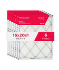 Allergen Buster Pleated Air Filter 16x20x1 MERV 8 Electrostatic For HVAC AC And Furnace High Performance 6 Pack
