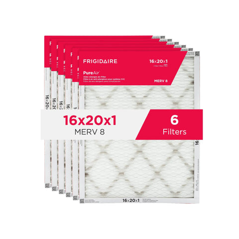 Allergen Buster Pleated Air Filter 16x20x1 MERV 8 Electrostatic For HVAC AC And Furnace High Performance 6 Pack