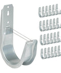 4-Inch Wall Mount J Hook 25-Pack With Retainer Clips Galvanized Steel Zinc Finish Heavy Duty Cable Management For Structured Cabling