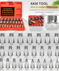 Heavy Duty 25-Piece Screw Extractor Set With Hex Head And Multi Spline Bits, Chrome Molybdenum Steel Easy Out Bolt Remover For Stripped Screws And Bolts, Left Hand Drill Bit Design, Built Tough For DIY And Pros, displayed in storage case with detailed labels.