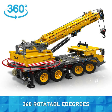 City Mobile Crane Truck Building Set With 997 Pieces Realistic Construction Vehicle Model Kit for Adults and Kids 8 Plus