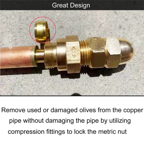 Olive Remover Puller Tool For Compression Fittings Fits One Half And Three Quarter Inch Brass Pipes Ferrule Removal Tool shown