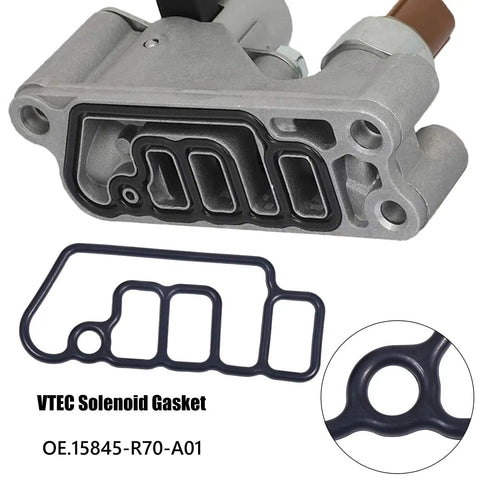 2 Piece VVT Solenoid Gasket Kit For Honda Acura 3.5L VTEC Engines, dual gasket pieces with part number OE.15845-R70-A01