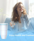 Woman enjoying water with Water Filter Replacement Pack For ZeroWater Pitchers And Dispensers Reduces TDS And Chlorine Mercury And Lead NSF ANSI 372 Certified Pack Of 3 Go To High Quality Filters For Fresh Clean Tasting Water