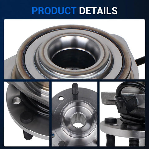 Close-up of Front Wheel Hub And Bearing Assembly For 4x4 Chevy S10 Blazer GMC Jimmy Sonoma Isuzu Hombre Oldsmobile Bravada 5 Lug
