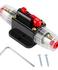 Heavy Duty 60A Manual Reset Inline Fuse Packing Knockout Overload Protection For Car Audio Stereo Solar Inverters And Rvs circuit breaker with screws.
